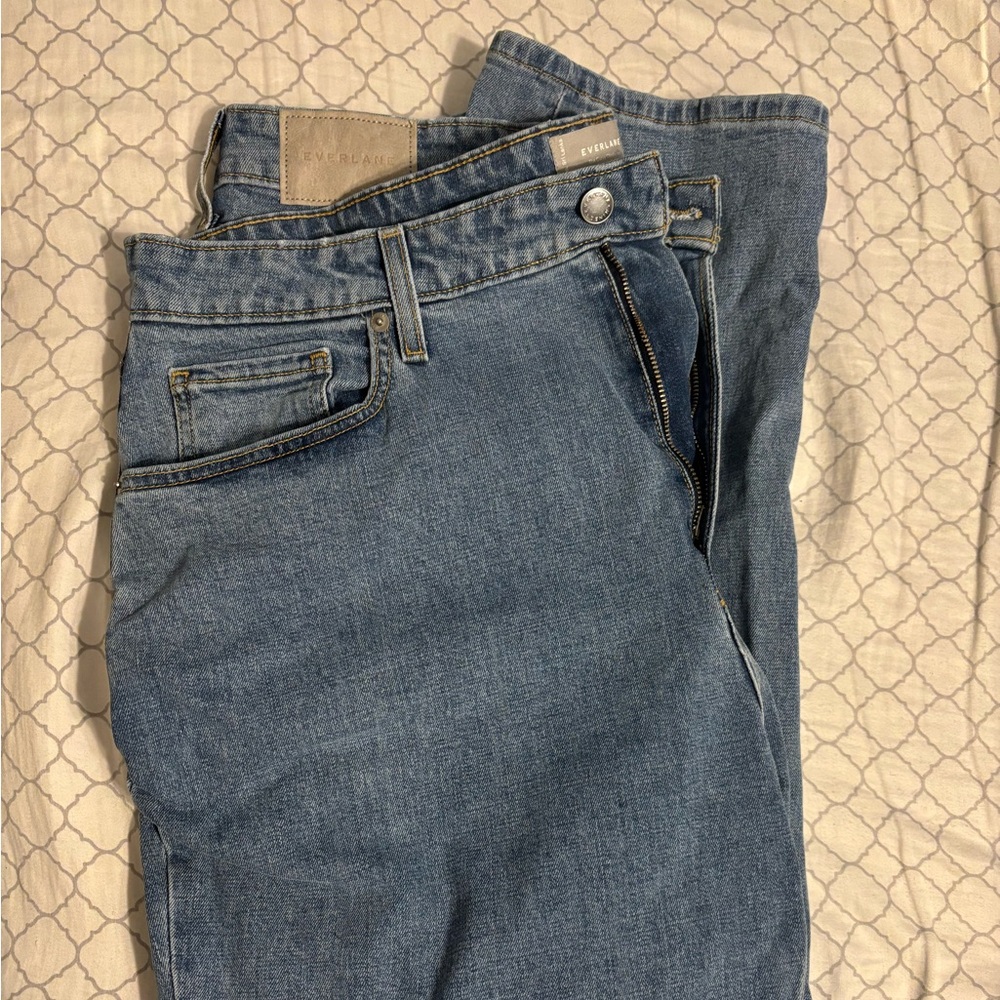 Everlane *NWOT The Curvy Cheeky Jean High-Rise Straight-Leg Medium Blue- 35/20 - Picture 4 of 16